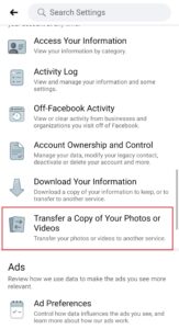 transfer facebook pic to google 2
