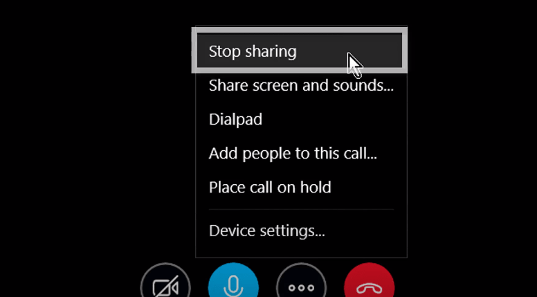 skype share screen option missing